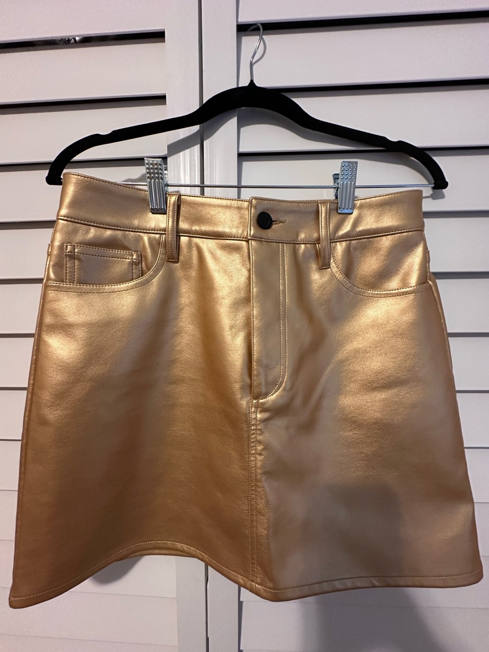 Joe's Jeans Metallic Gold Faux Leather Mini Skirt